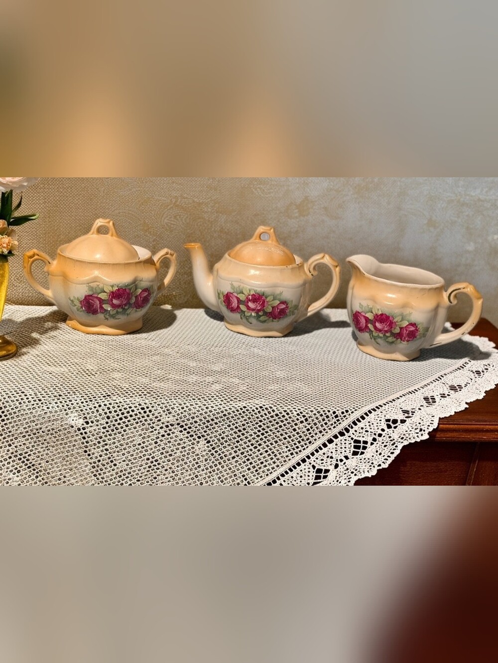 Vintage Czechoslovakia Rosebud Tea Set